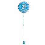 Age 21 Blue Holographic 18 Inch Balloon