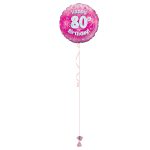 Age 80 Pink Holographic 18 Inch Balloon