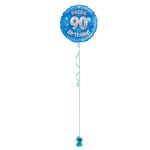 Age 90 Blue Holographic 18 Inch Balloon