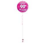 Age 90 Pink Holographic 18 Inch Balloon