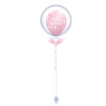 Happy Birthday Light Pink Double Bubble Balloon 24 Inch