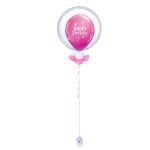 Happy Birthday Pink Double Bubble Balloon 24 Inch