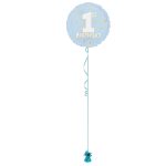 1st Birthday Light Blue 18 Inch Foil Balloon